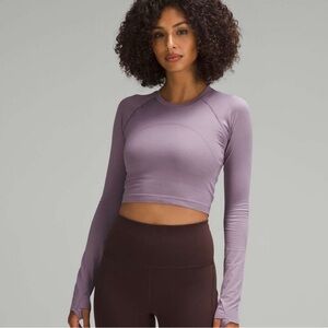lululemon athletica cropped swiftly tech 2.0. - purple ash